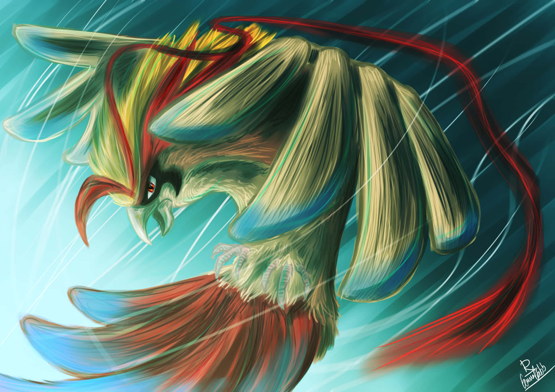 Mega Pidgeotto Cool Art Background