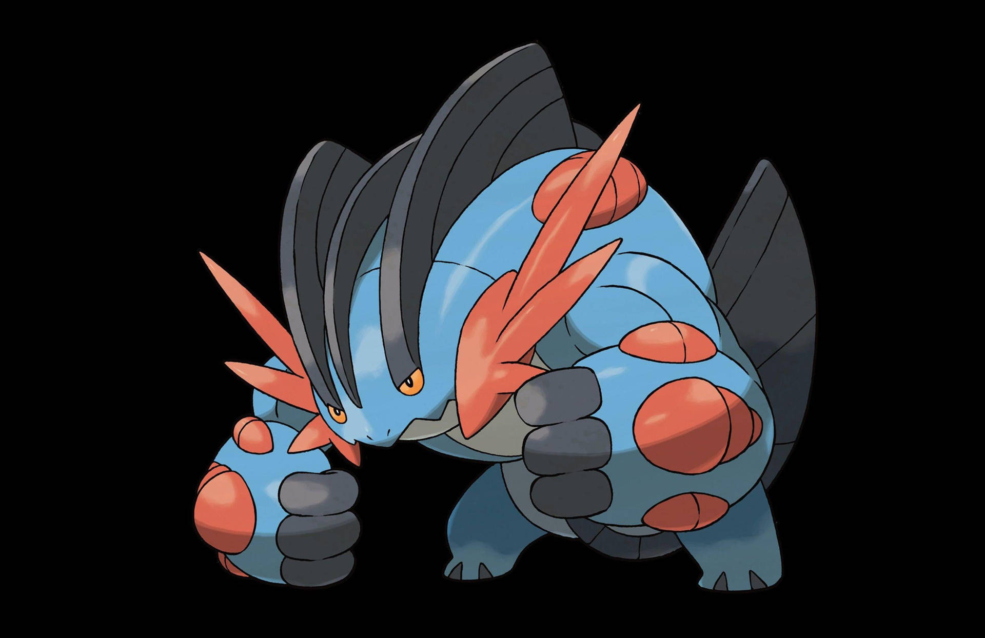 Mega Swampert In The Dark Background