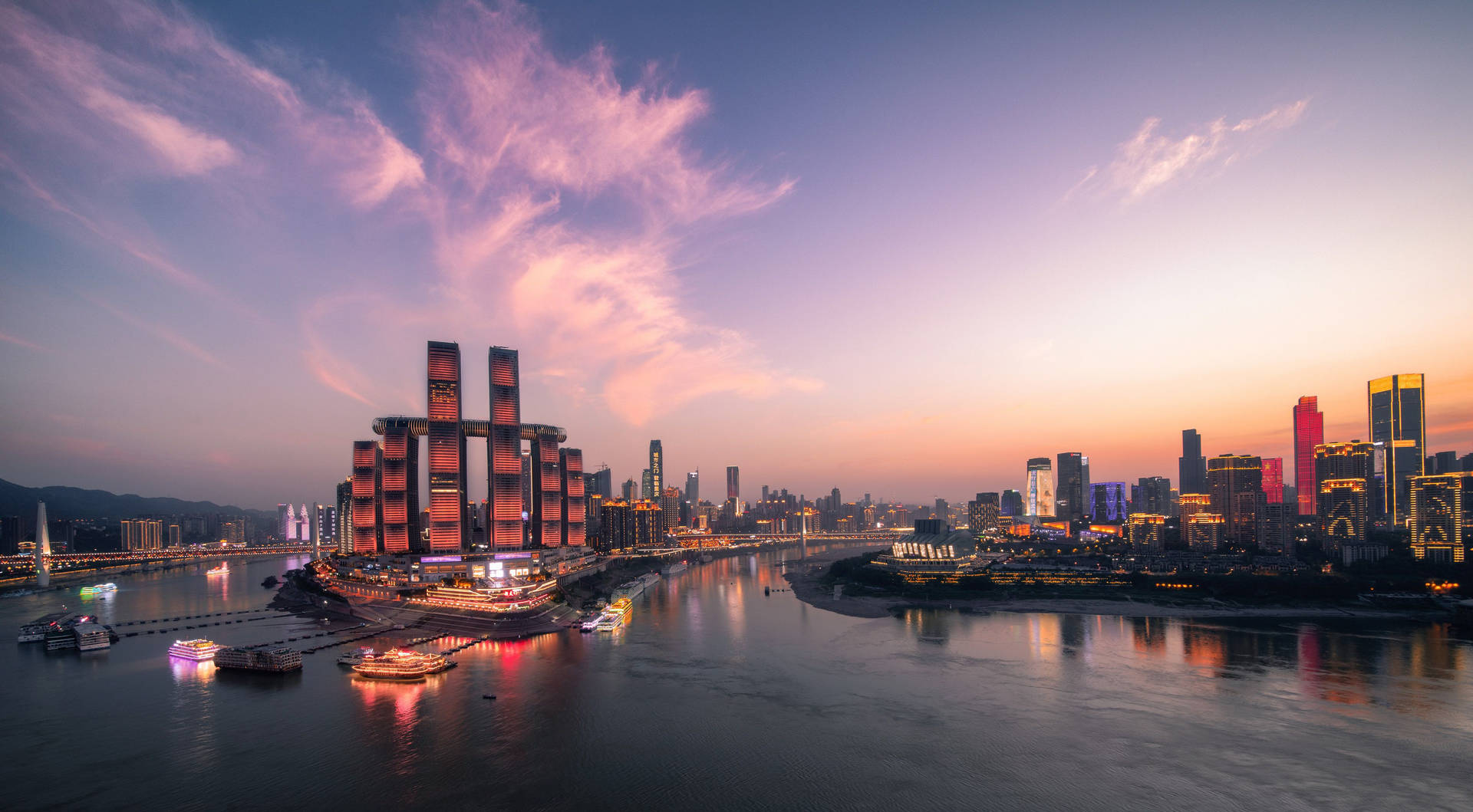 Megacity Chongqing China Cityscape Background