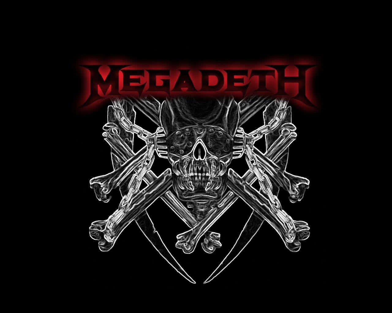 Megadeth Band Logo Skulland Crossbones Background