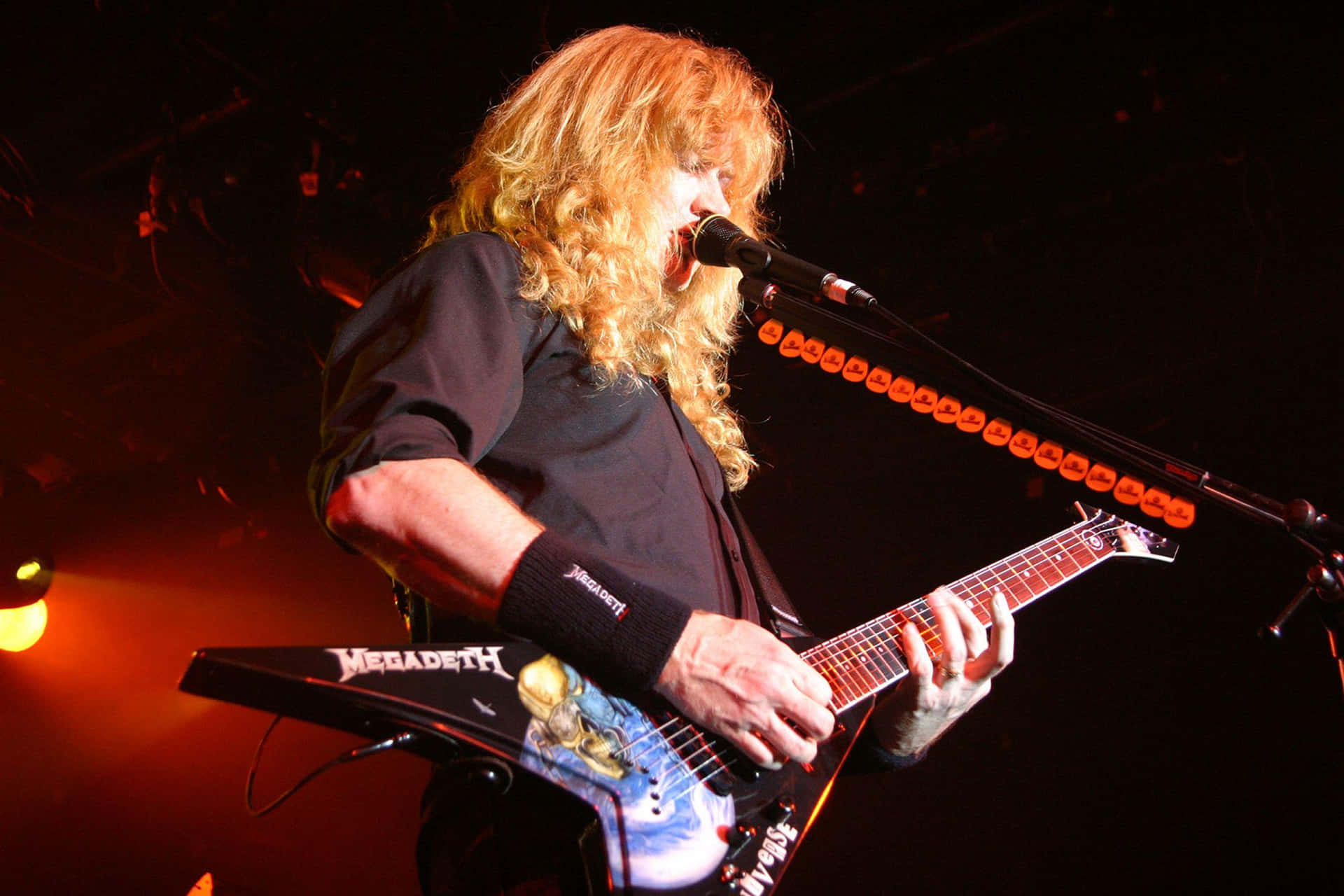 Megadeth Guitarist On Stage Background