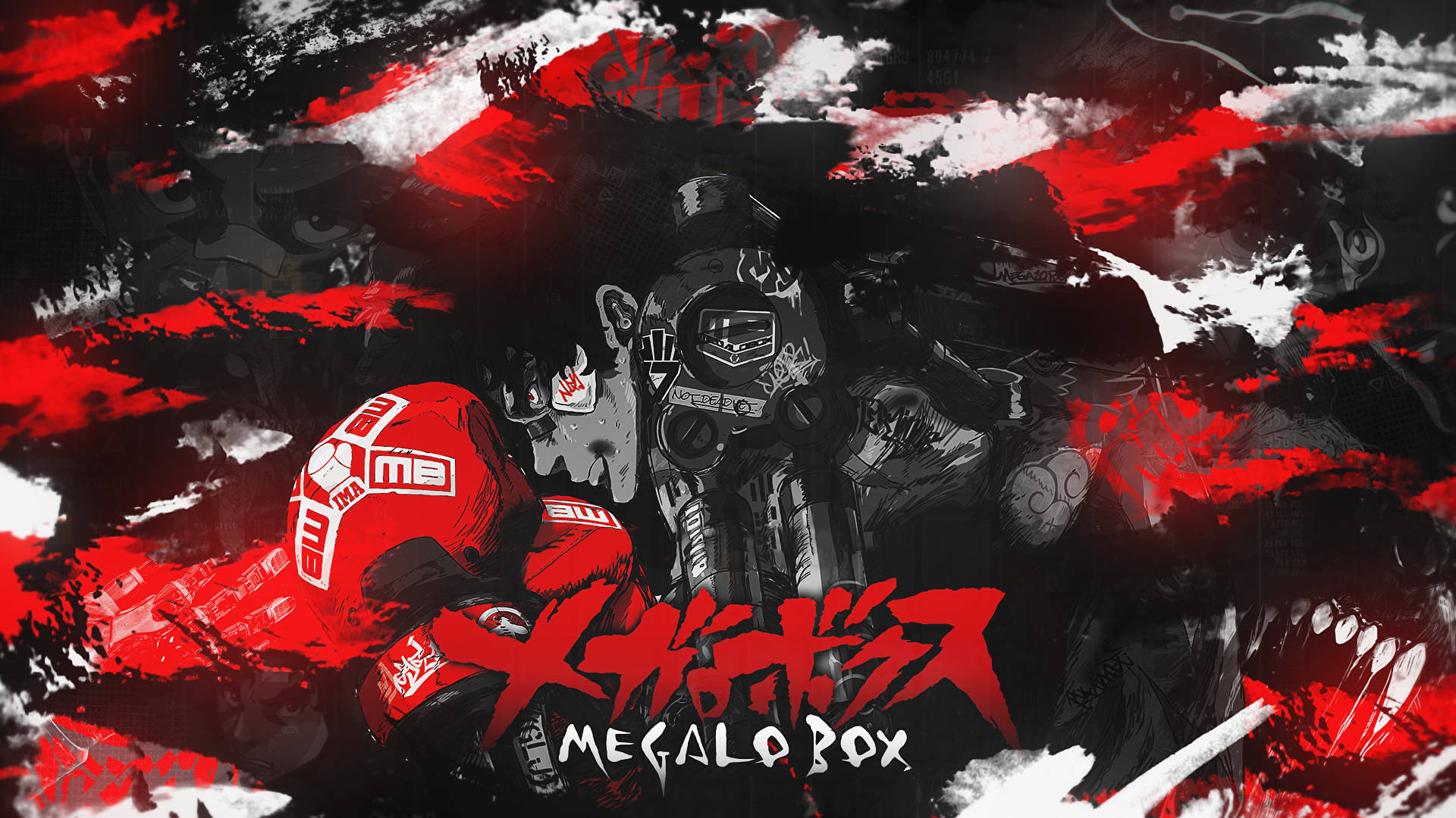 Megalo Box Red Collage Background