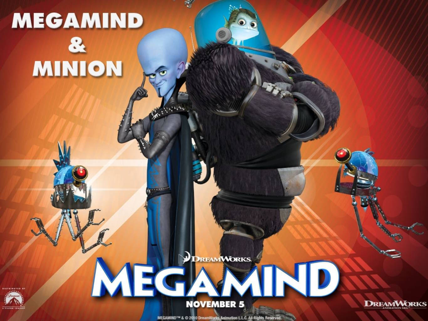 Megamind And Minion Back To Back Background