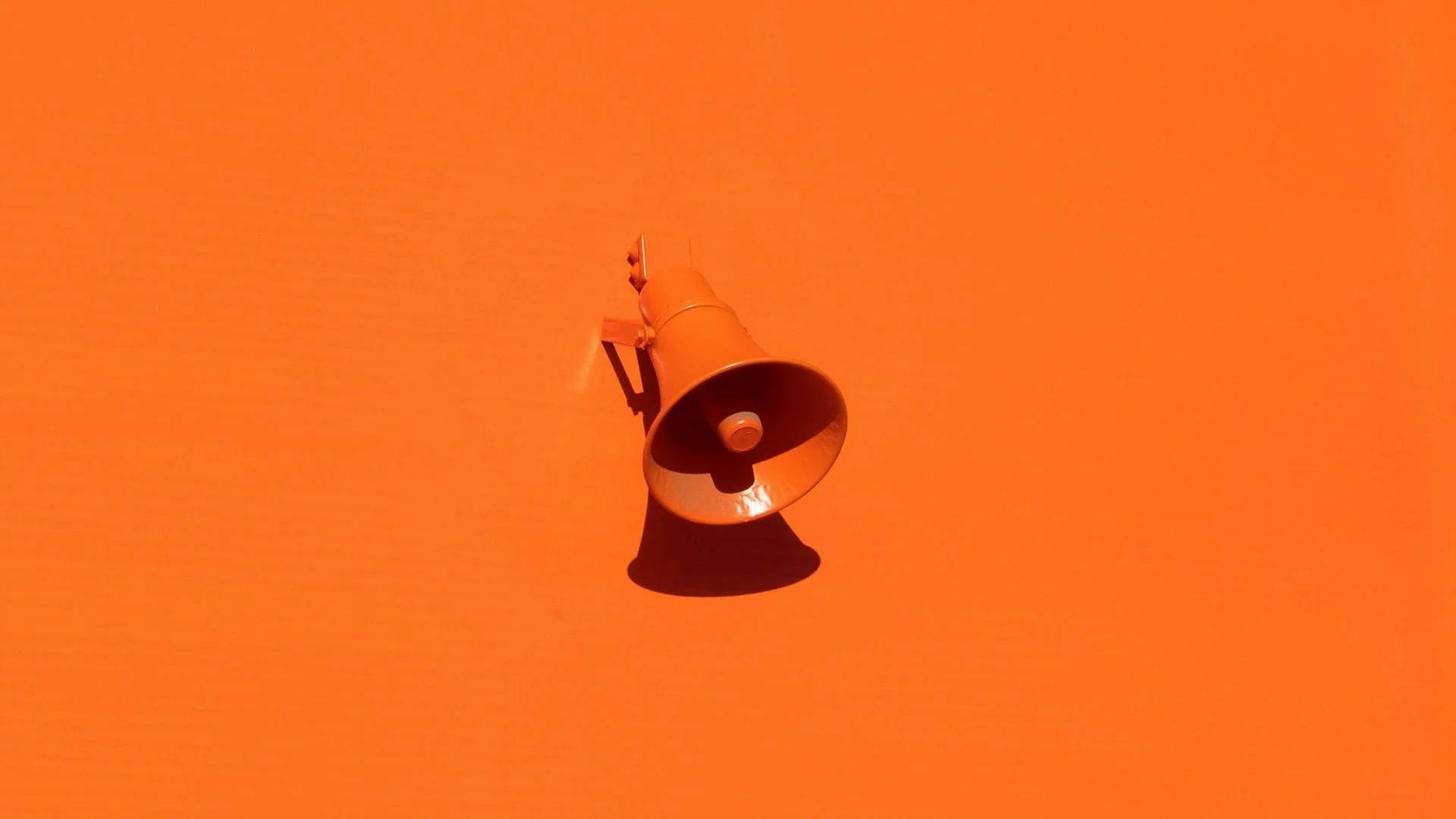 Megaphone On Orange Background Background