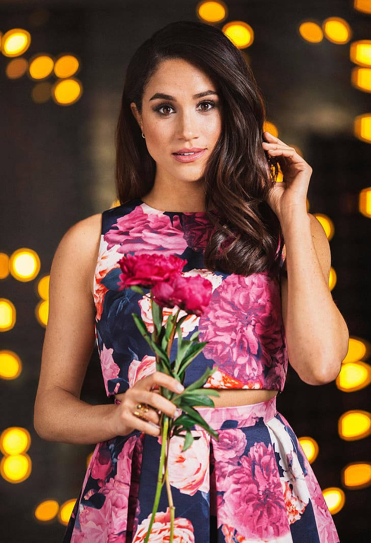 Meghan Markle Floral Dress Background