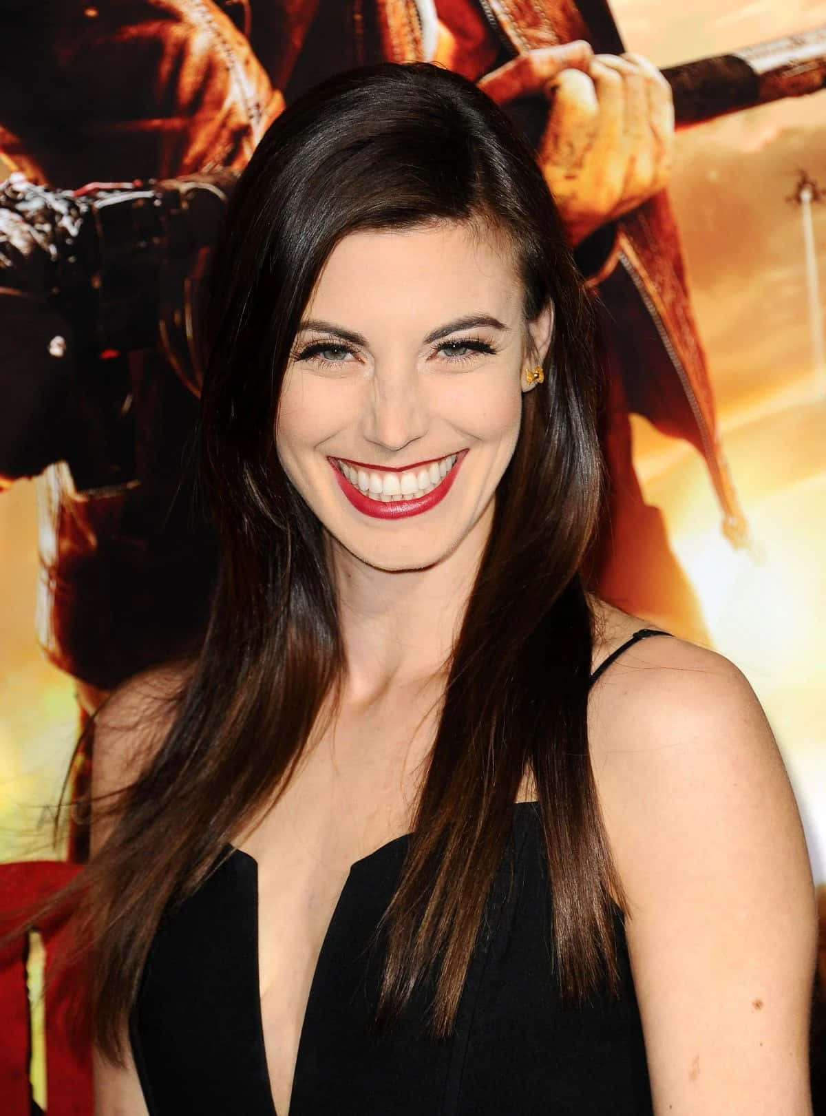 Meghan Ory Red Carpet Smile Background