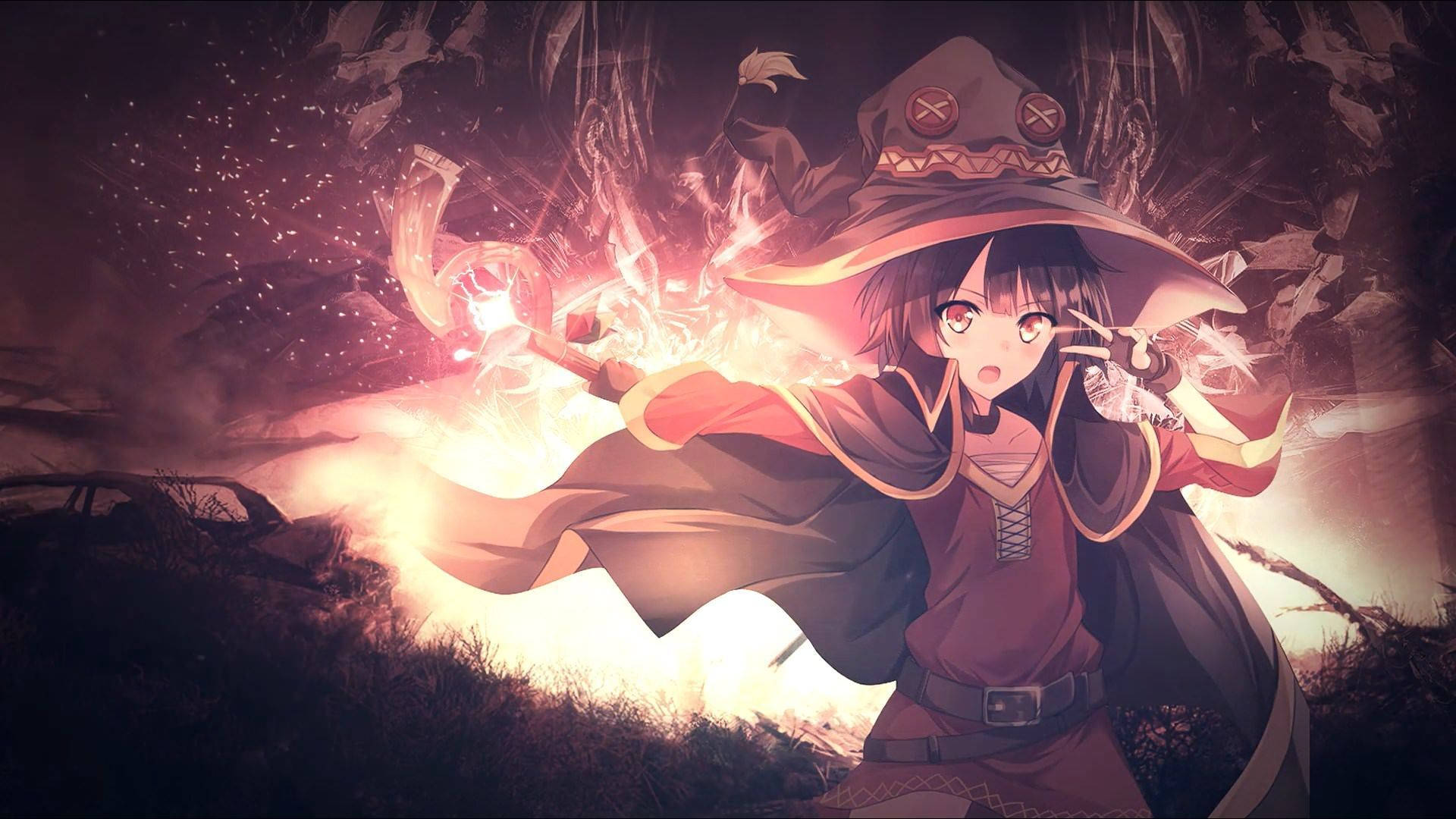 Megumin Muted Red Background