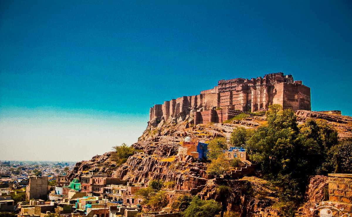 Mehrangarh Fort Clear Blue Skies