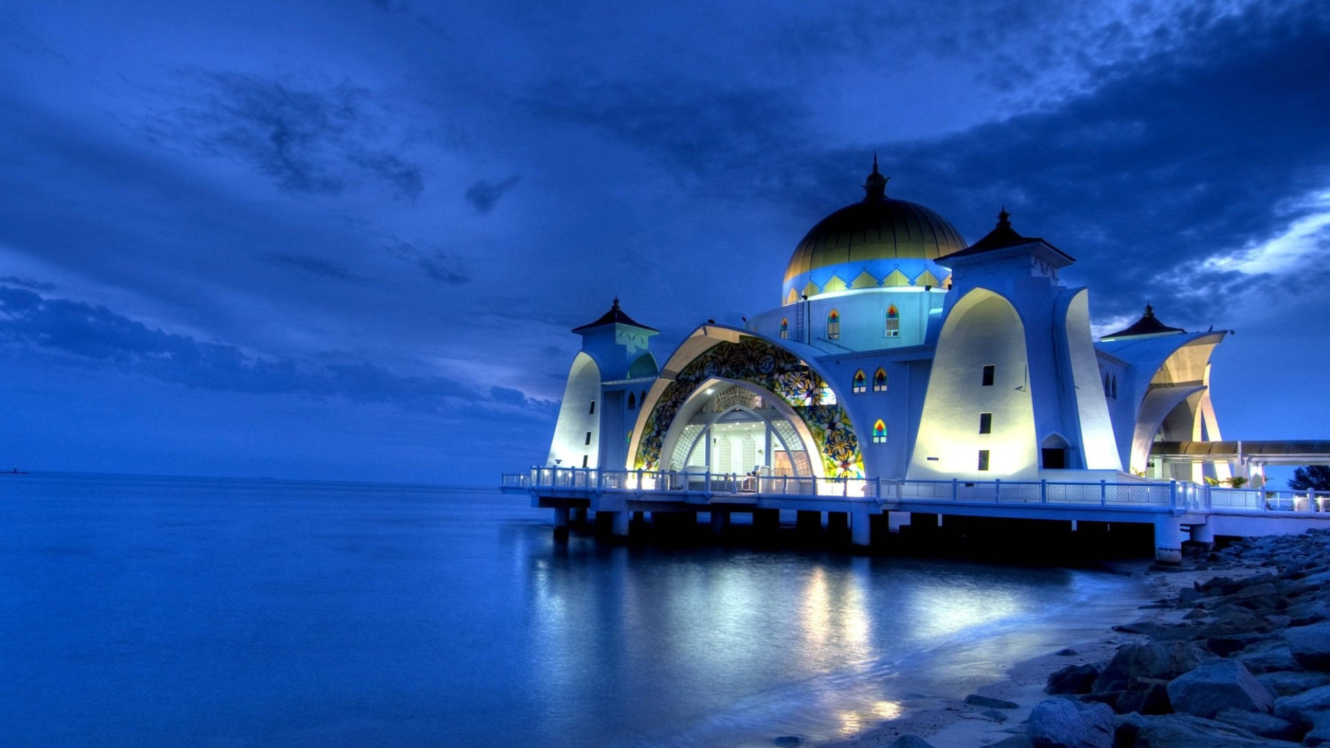Melaka Straits Mosque Malaysia Background
