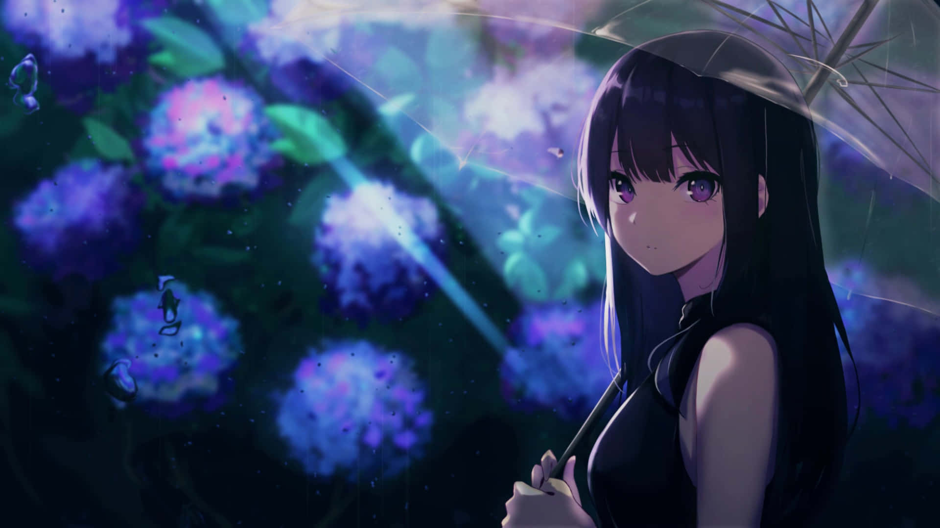 Melancholic_ Anime_ Girl_with_ Umbrella Background