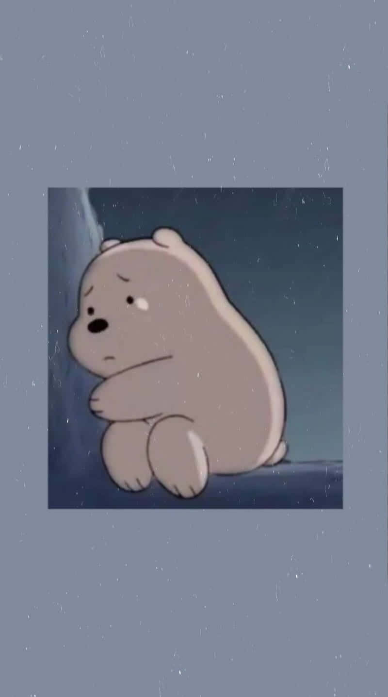 Melancholic Cartoon Bear Sitting Alone.jpg Background