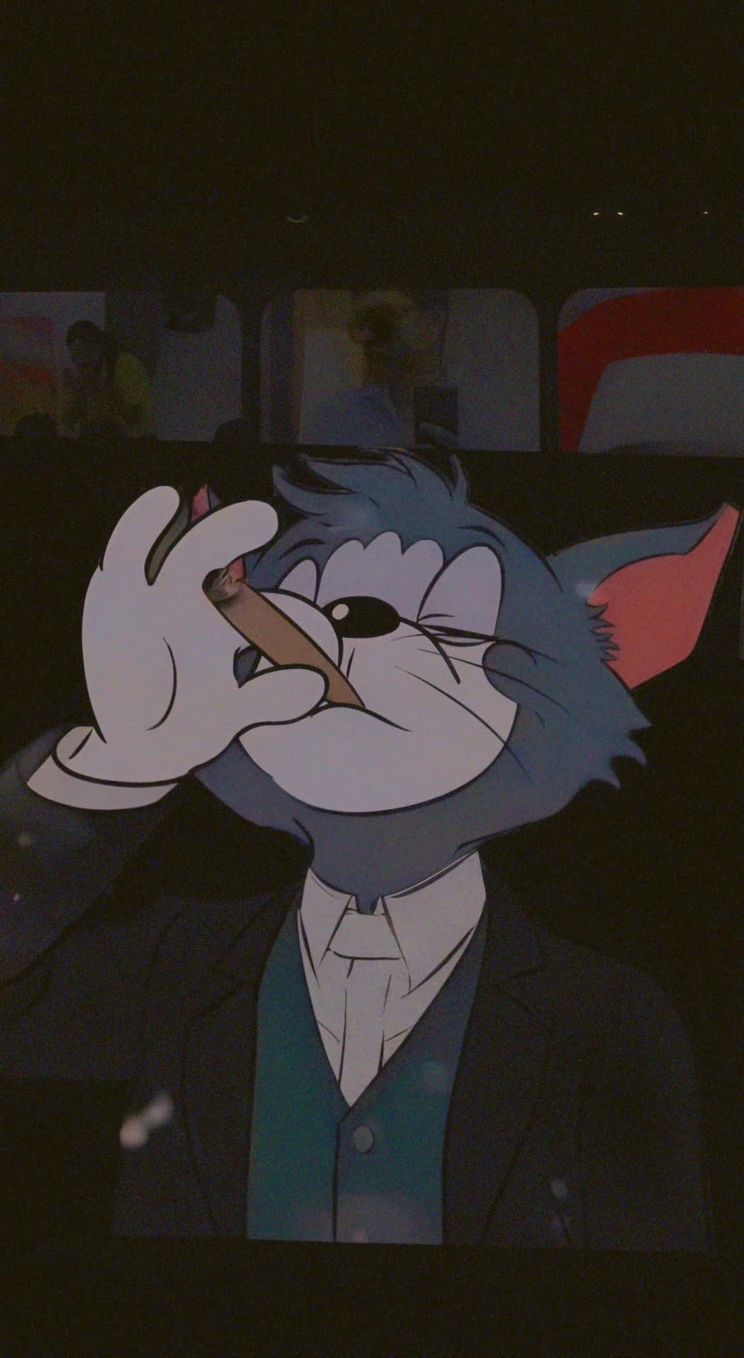 Melancholic Cartoon Catin Cinema Background