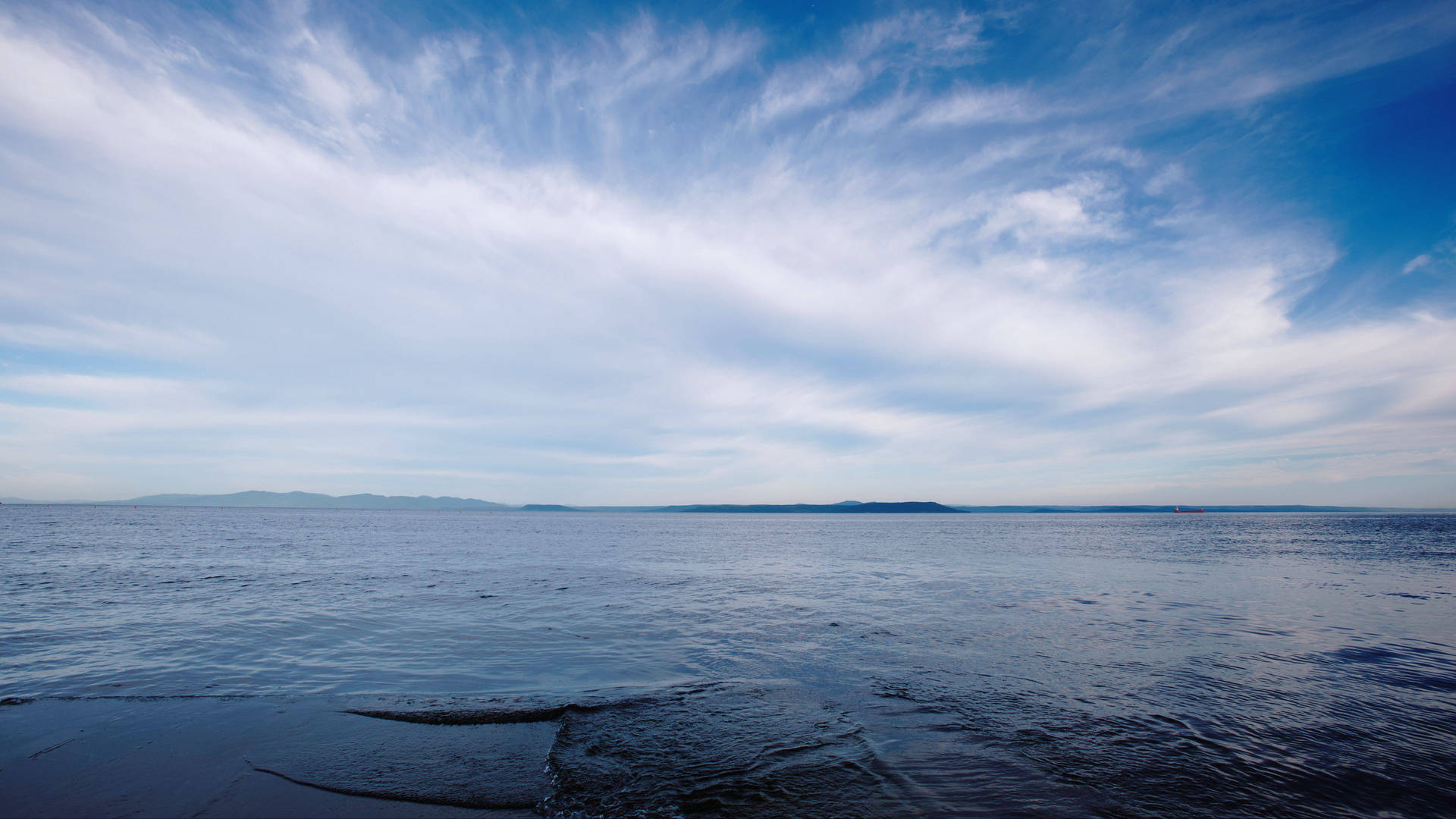 Melancholic Dark Sea Horizon Background