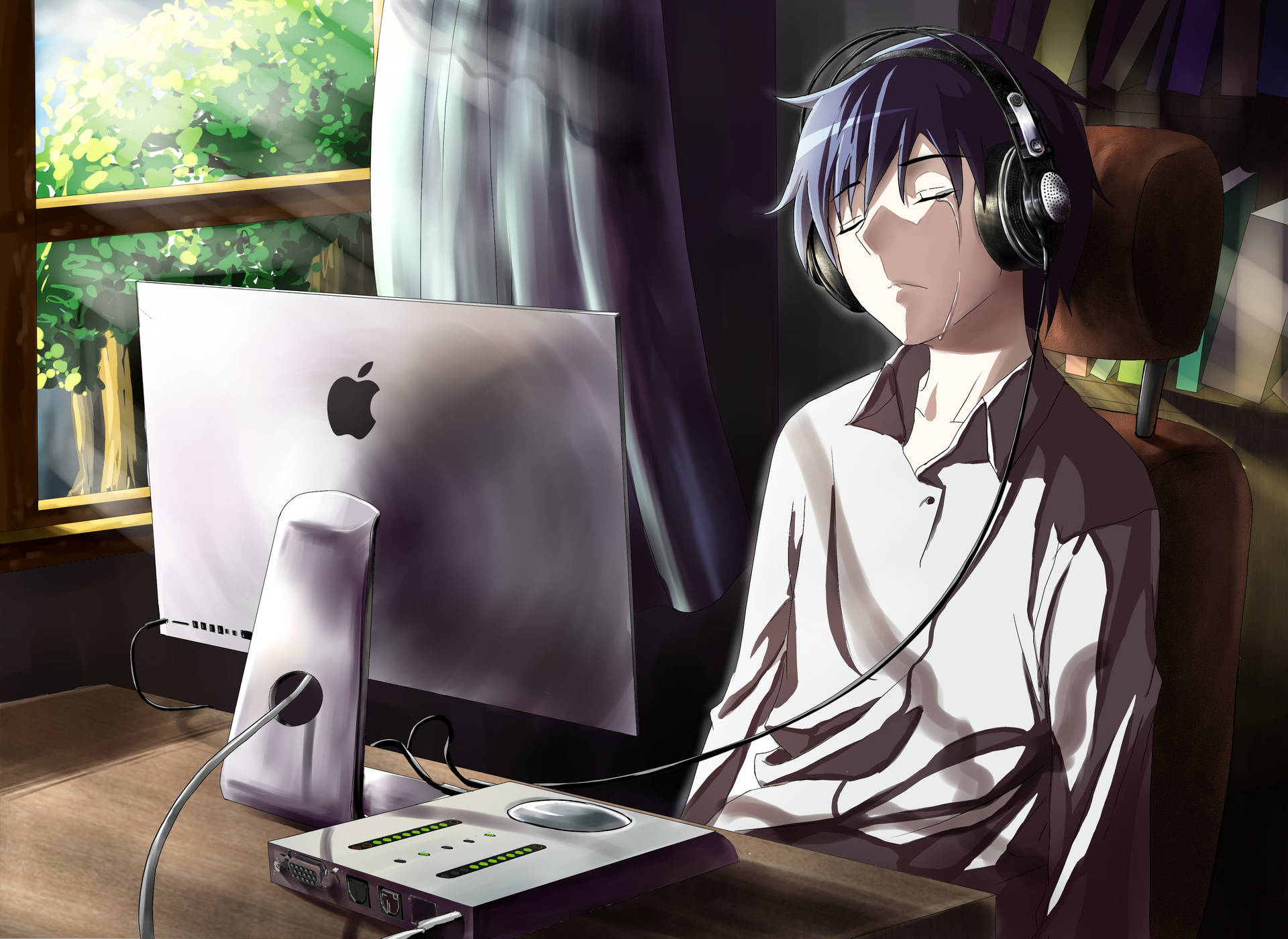 Melancholy Anime Boy Background