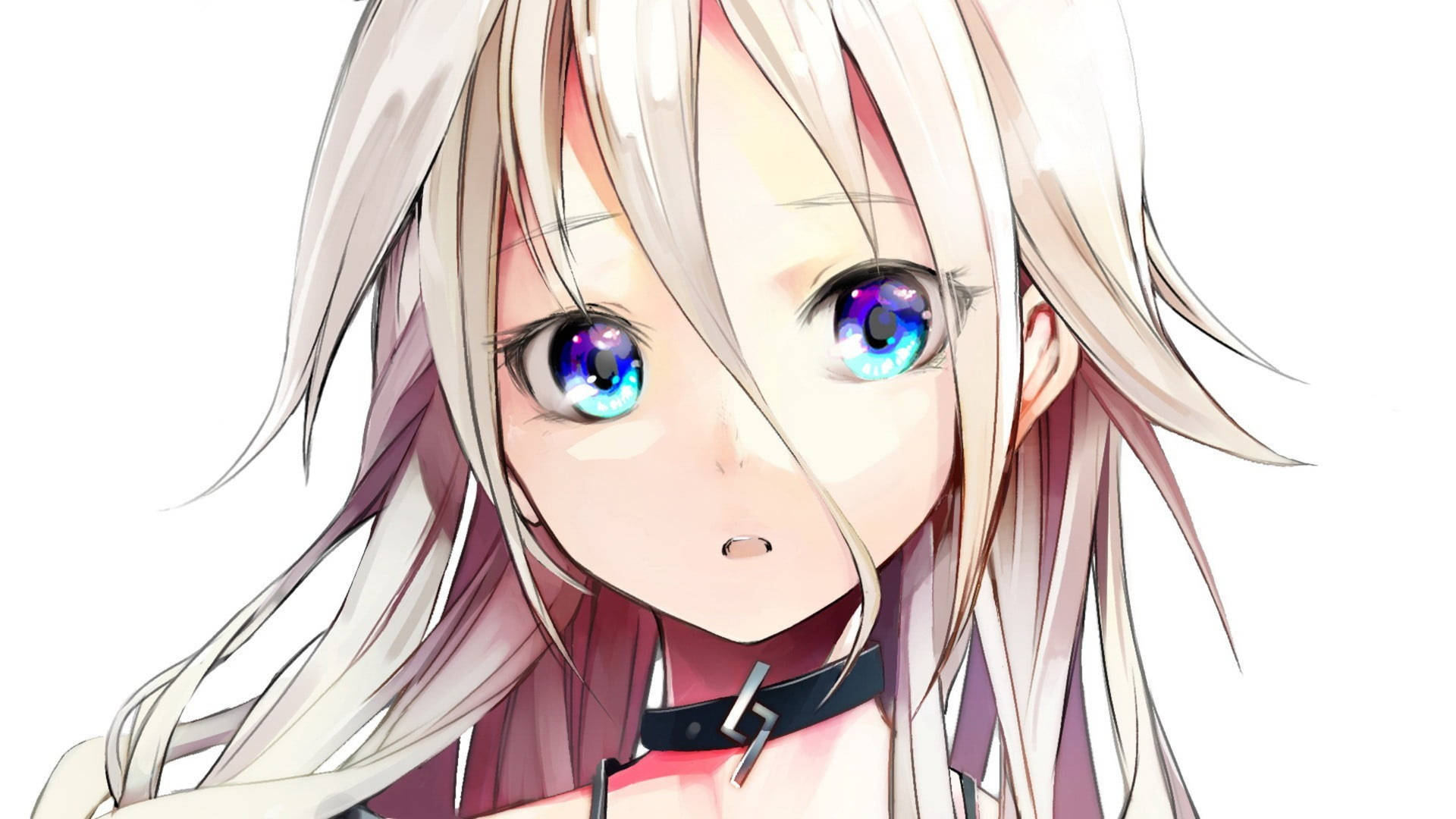 Melancholy Blue-eyed Anime Girl Background