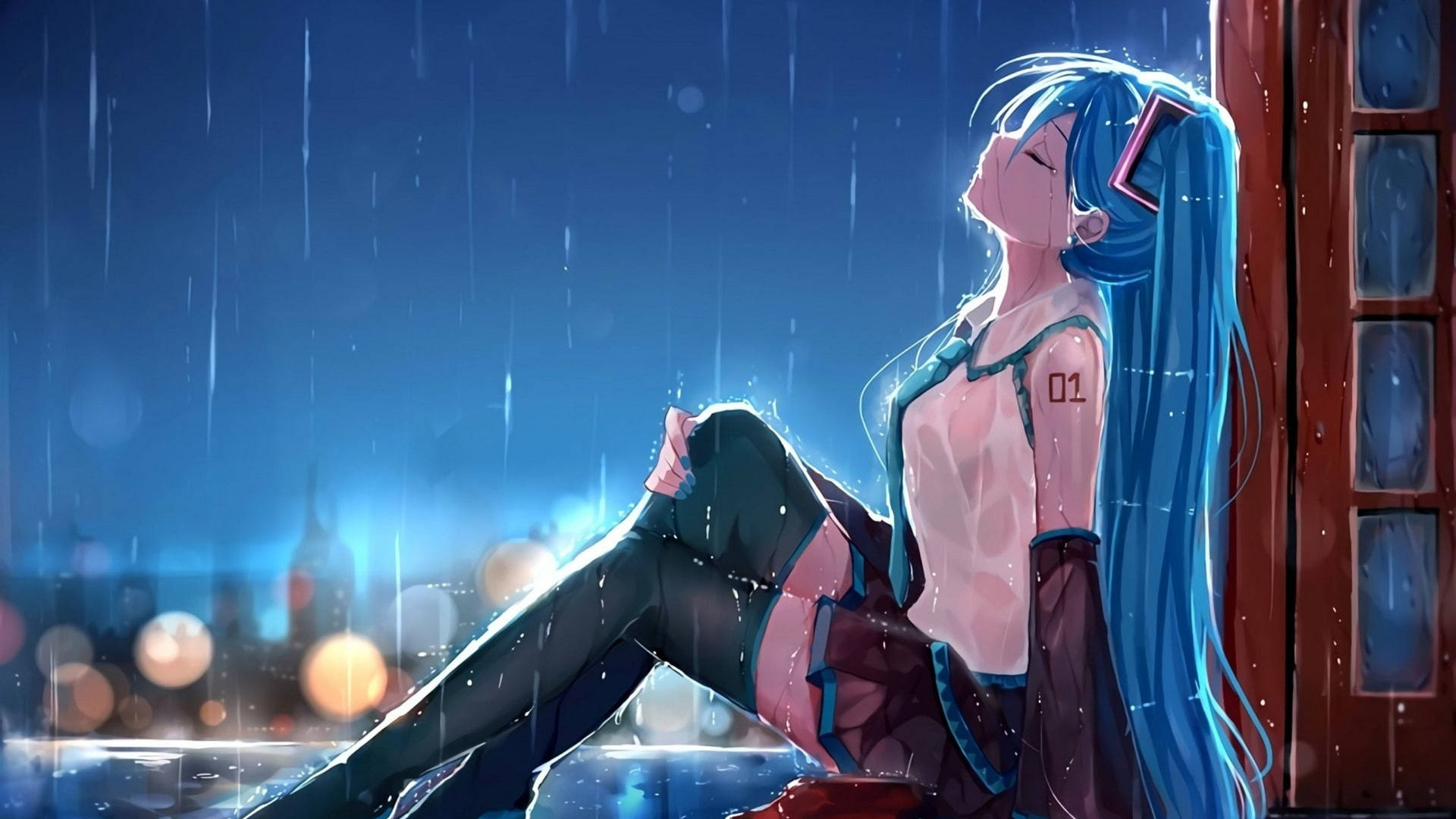 Melancholy Hatsune Miku Background