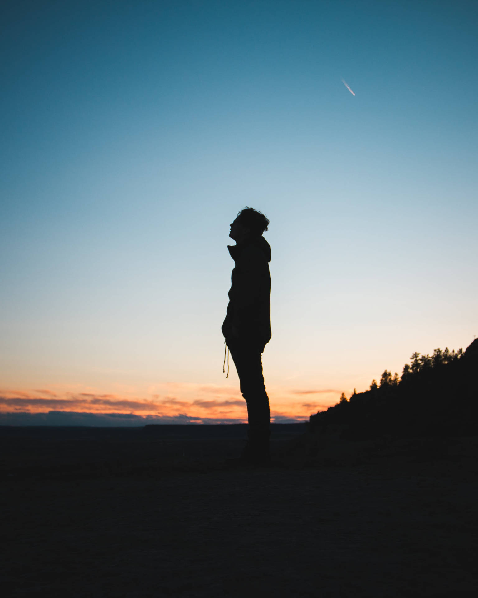 Melancholy Silhouette During Sunset