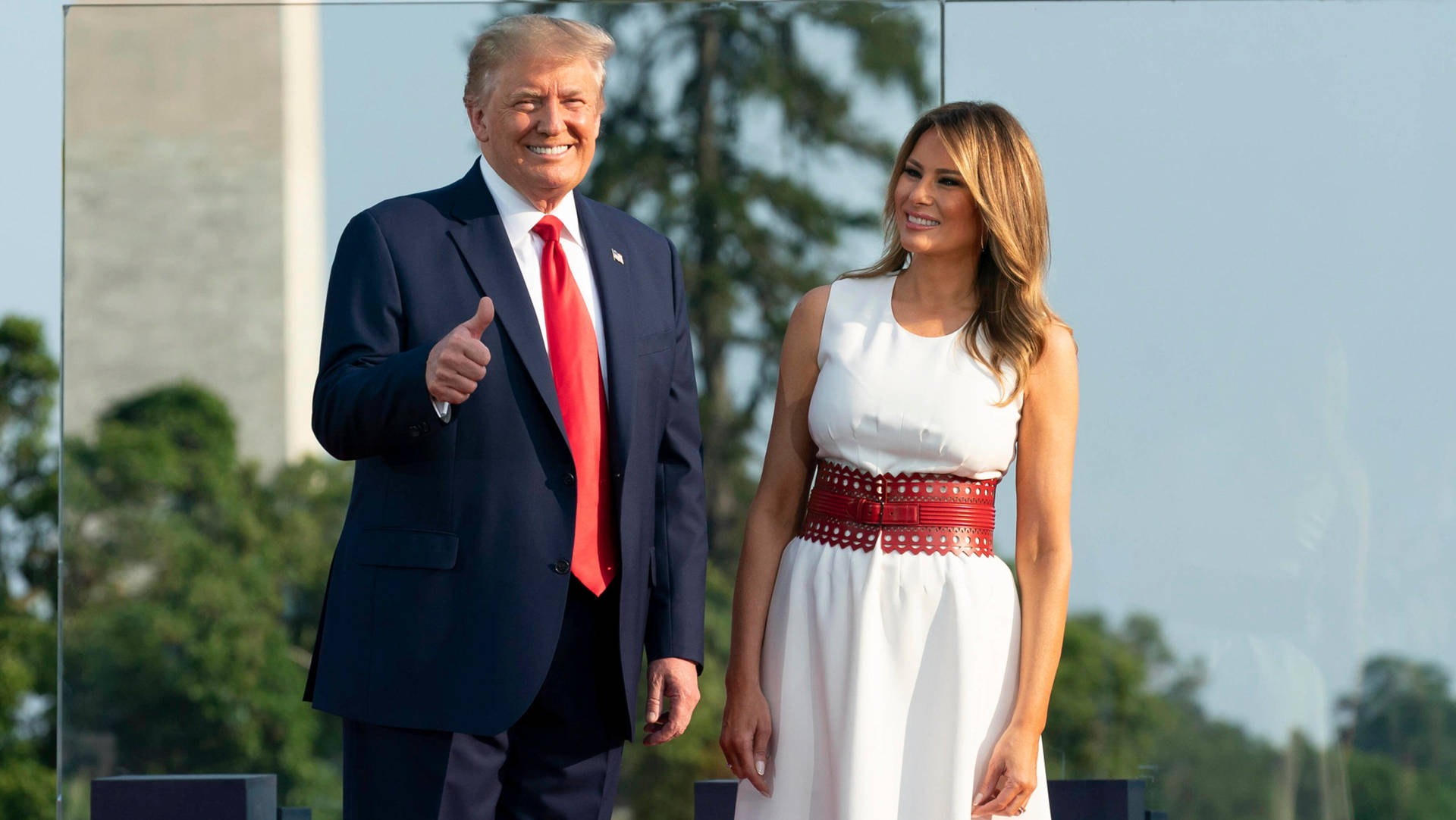 Melania Trump And Husband Donald Background