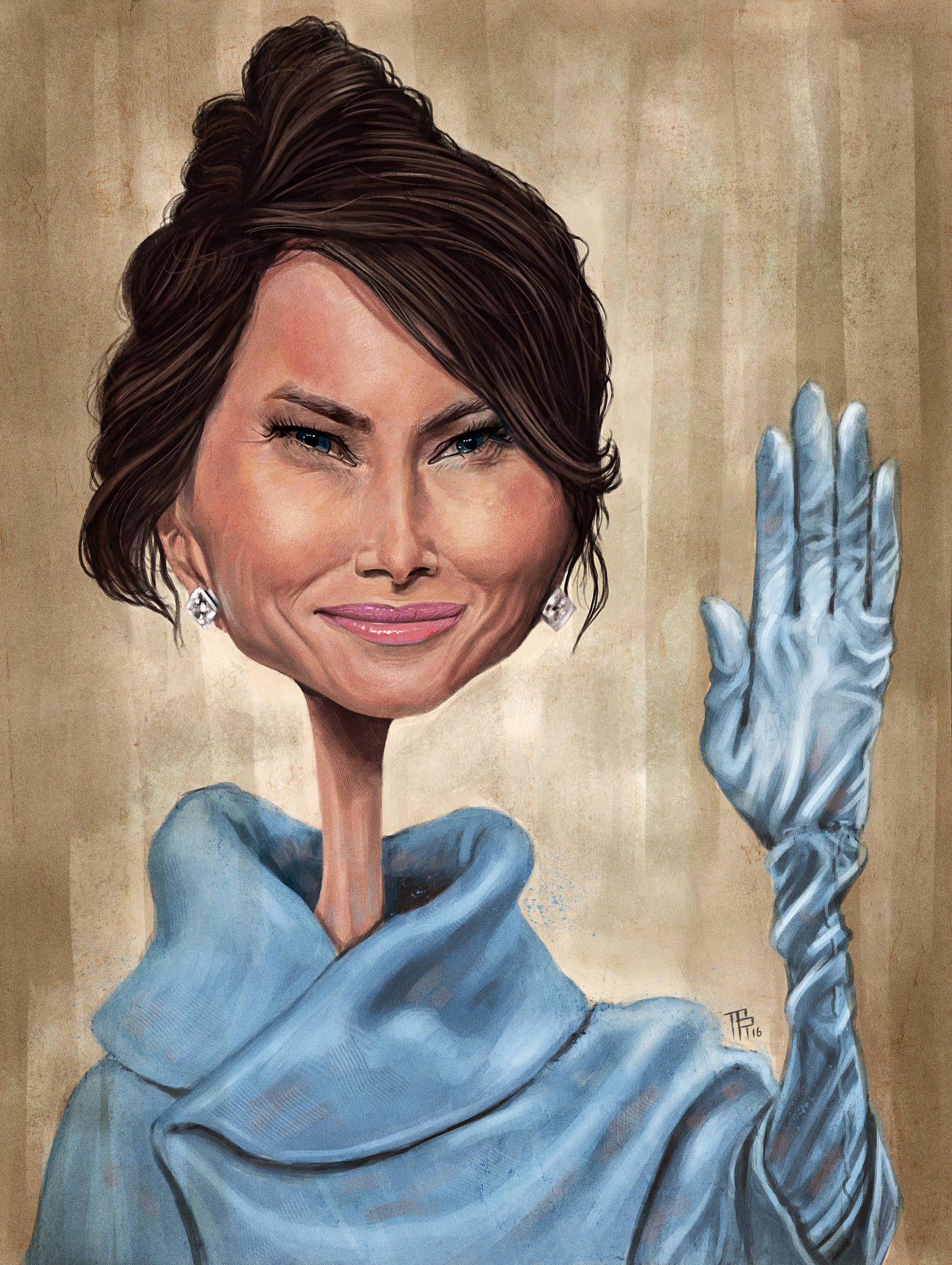 Melania Trump Caricature Art Background