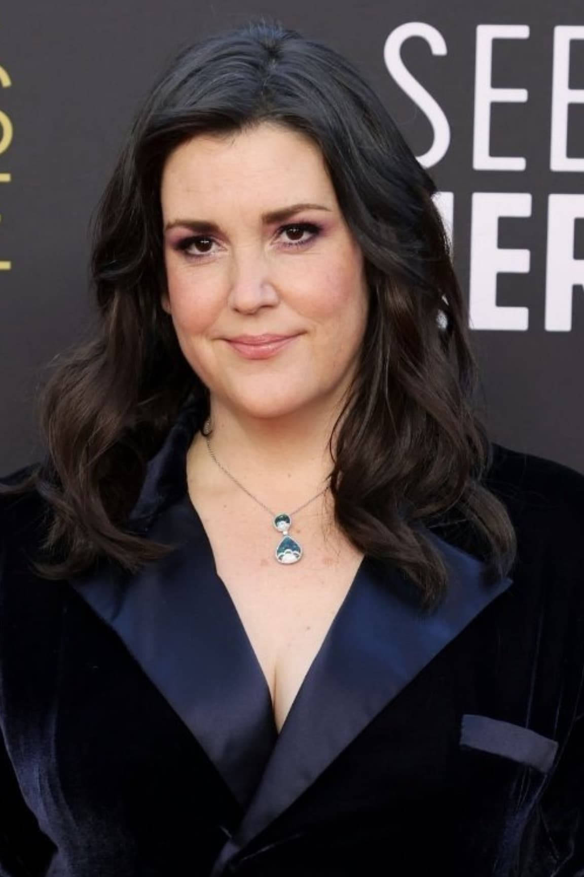 Melanie Lynskey Actress Formal Black Coat Background