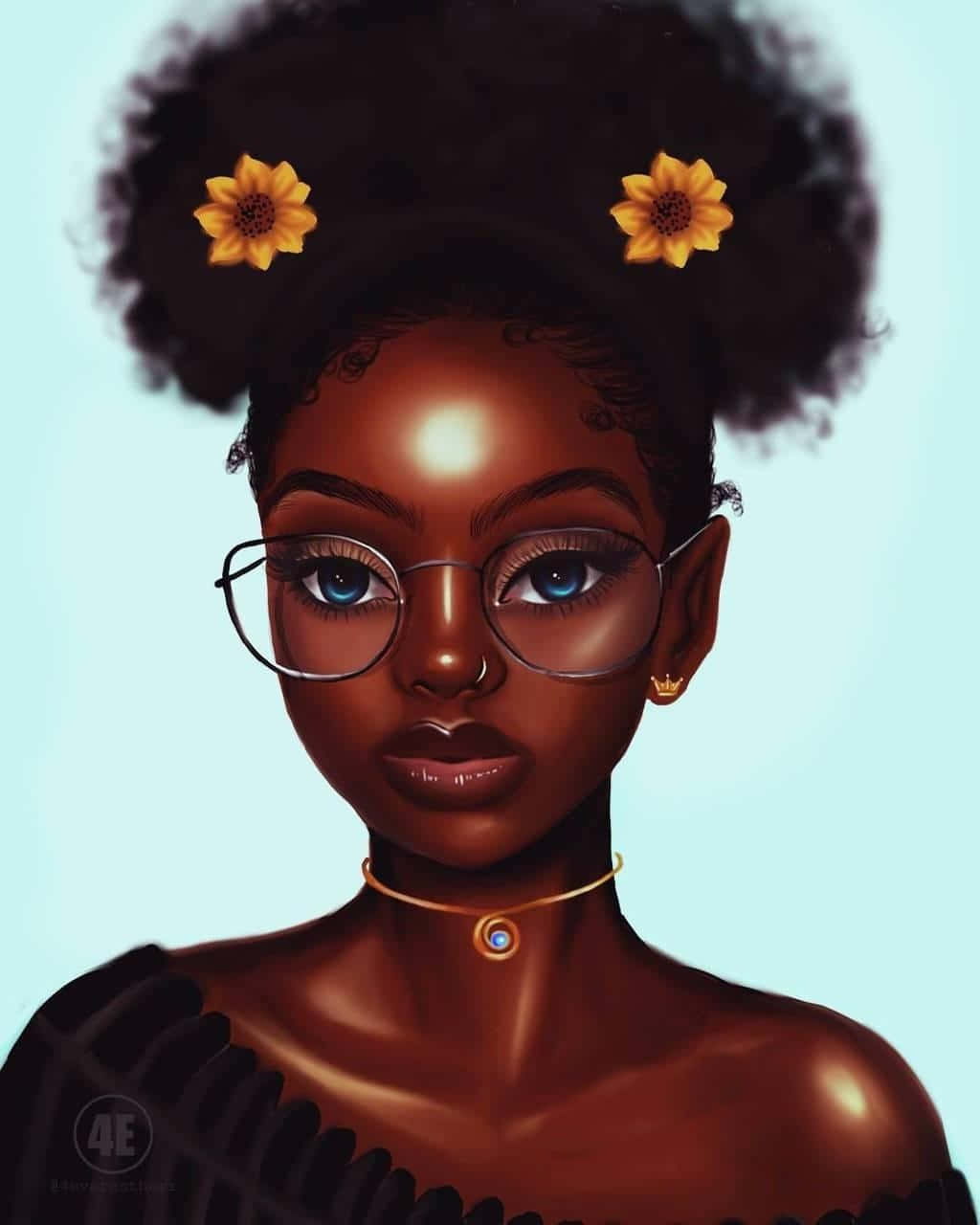 Melanin Girl Glowing Skin Background