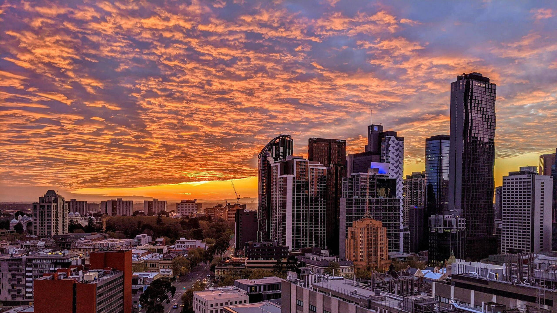 Melbourne Australia During Sunrise Background