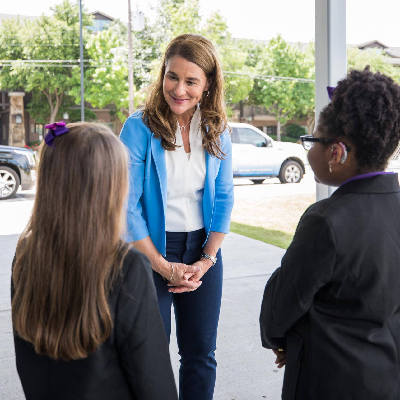 Melinda French Gates At The Solar Preparatory School For Girls Background