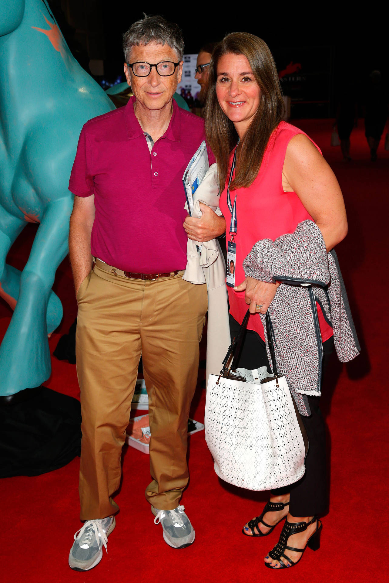 Melinda French Gates In A Neon Pink Sleeveless Top