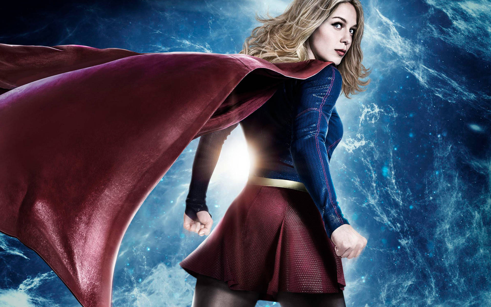 Melissa Benoist Iconic Supergirl Background