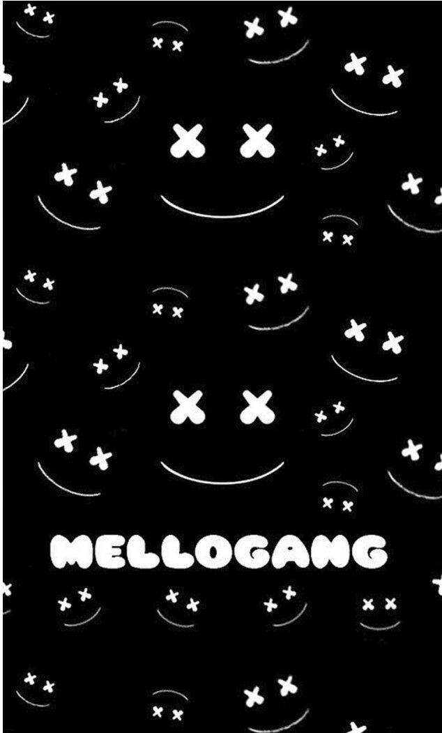 Mellogang Black Marshmello Seamless Background