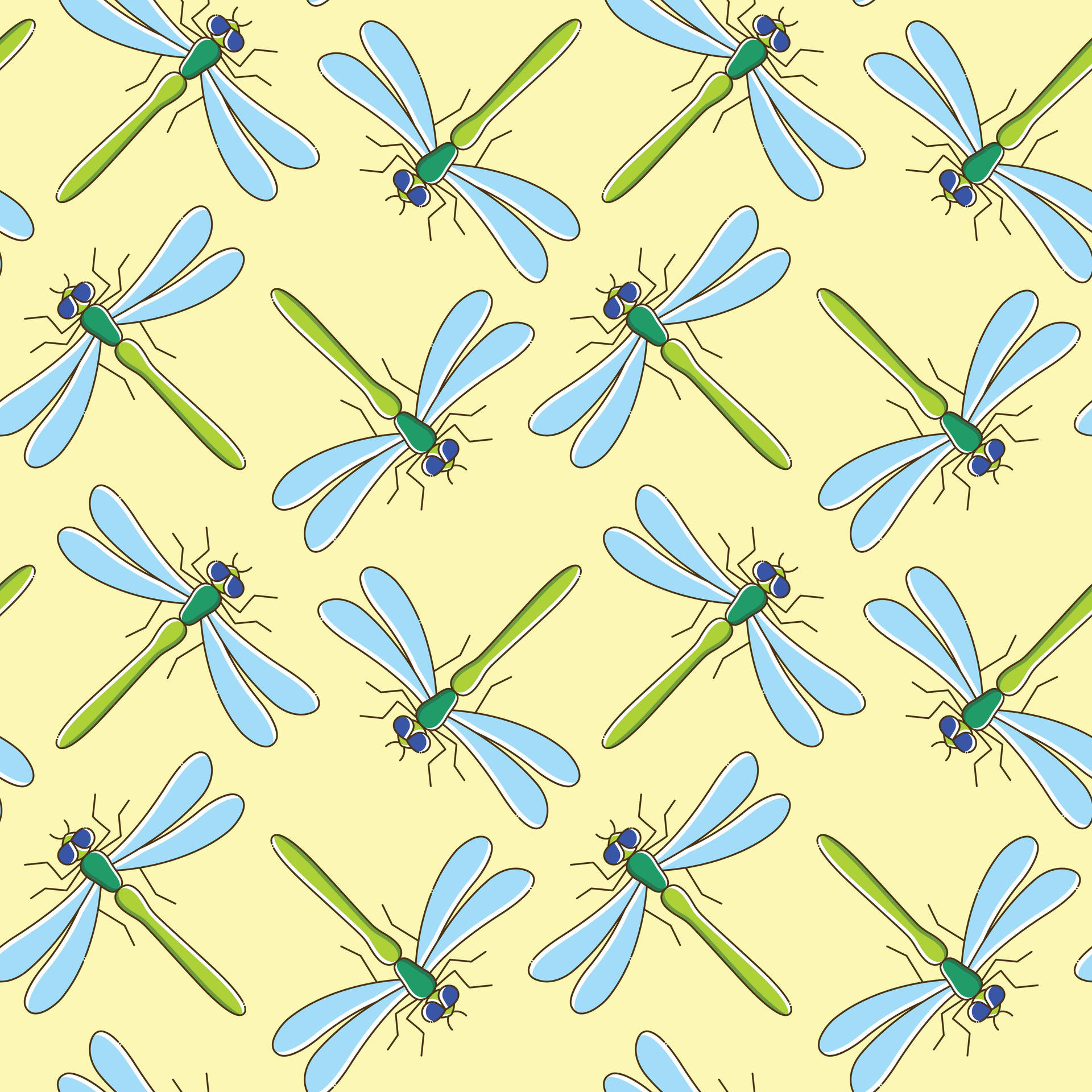 Mellow Dragonfly Pattern Background