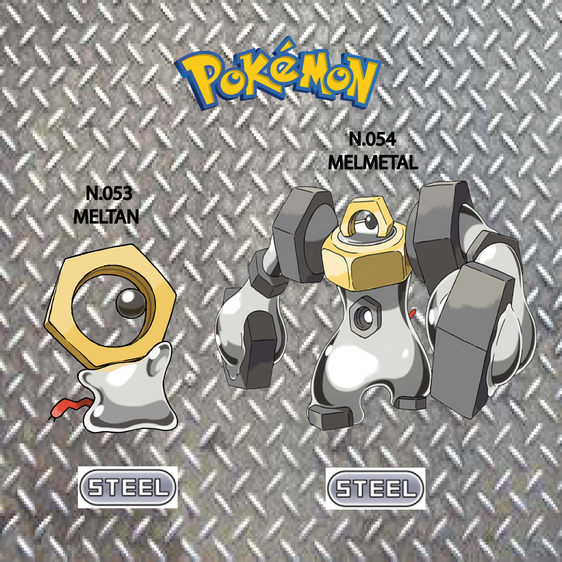 Melmetal Meltan Steel-type Pokemon Background