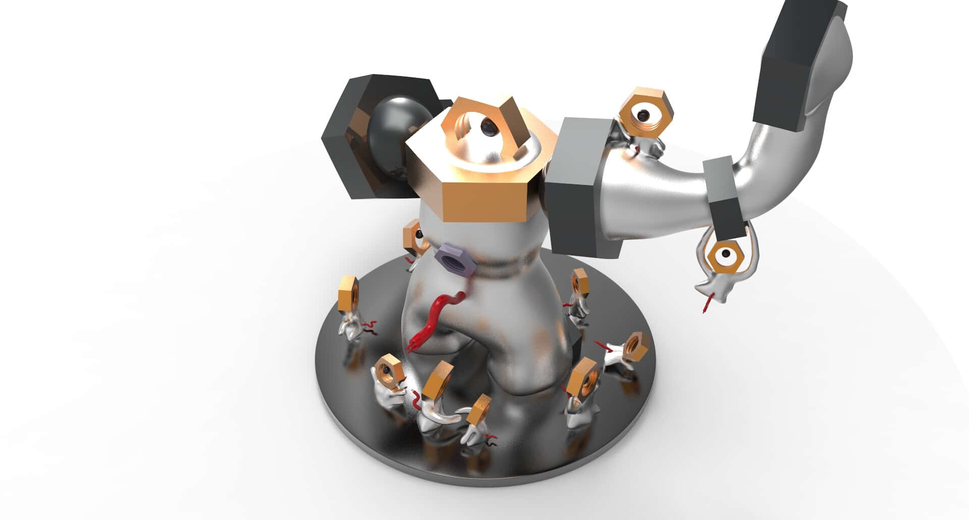 Melmetal Surrounded By Meltan Background