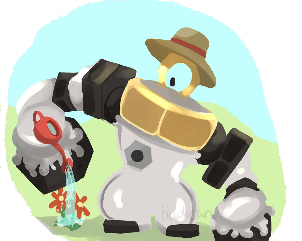 Melmetal - The Colossal Pokemon Engaging With Nature Background