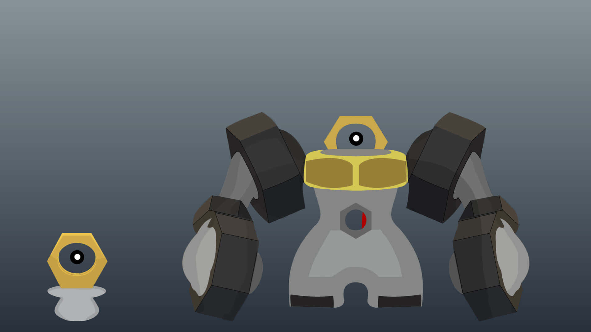 Melmetal With Meltan Background