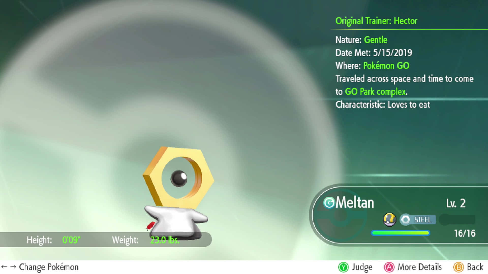 Meltan Pokedex Entry In Pokémon Go Background