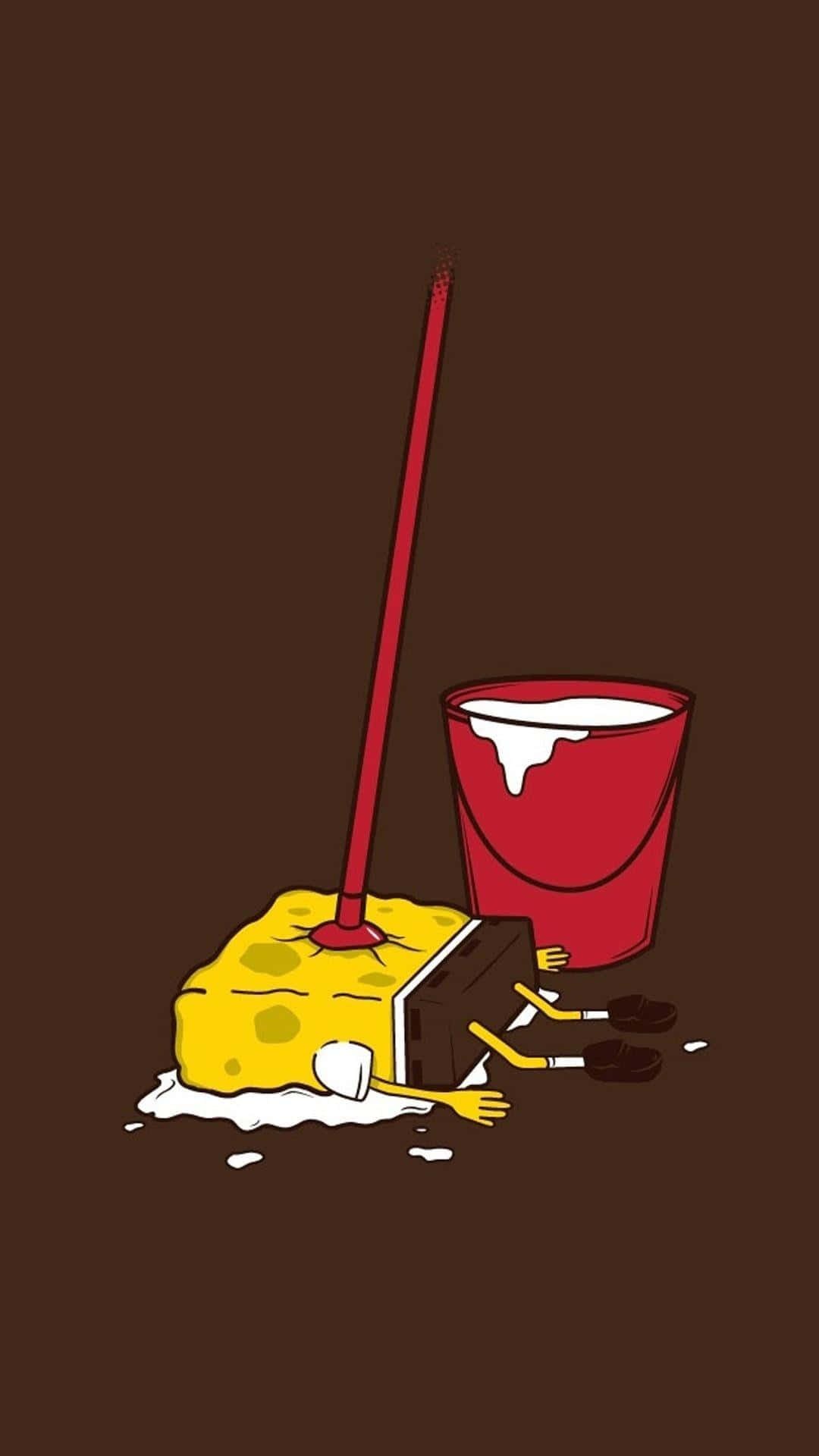 Melted Sponge Bobi Phone Wallpaper Background