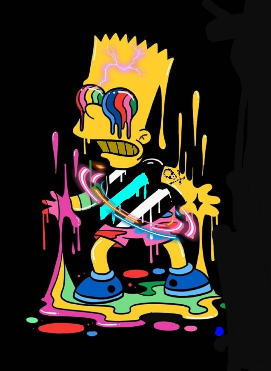 Melting Bart Simpson Cool Drip Background