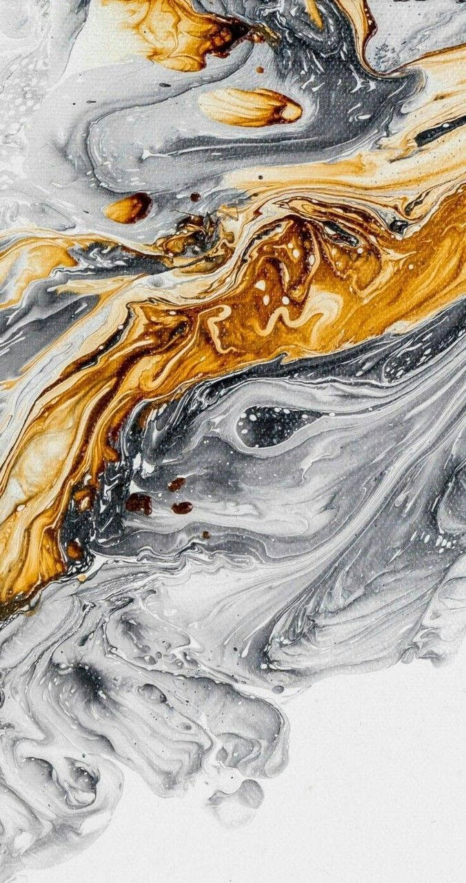 Melting Gray Gold Marble Background