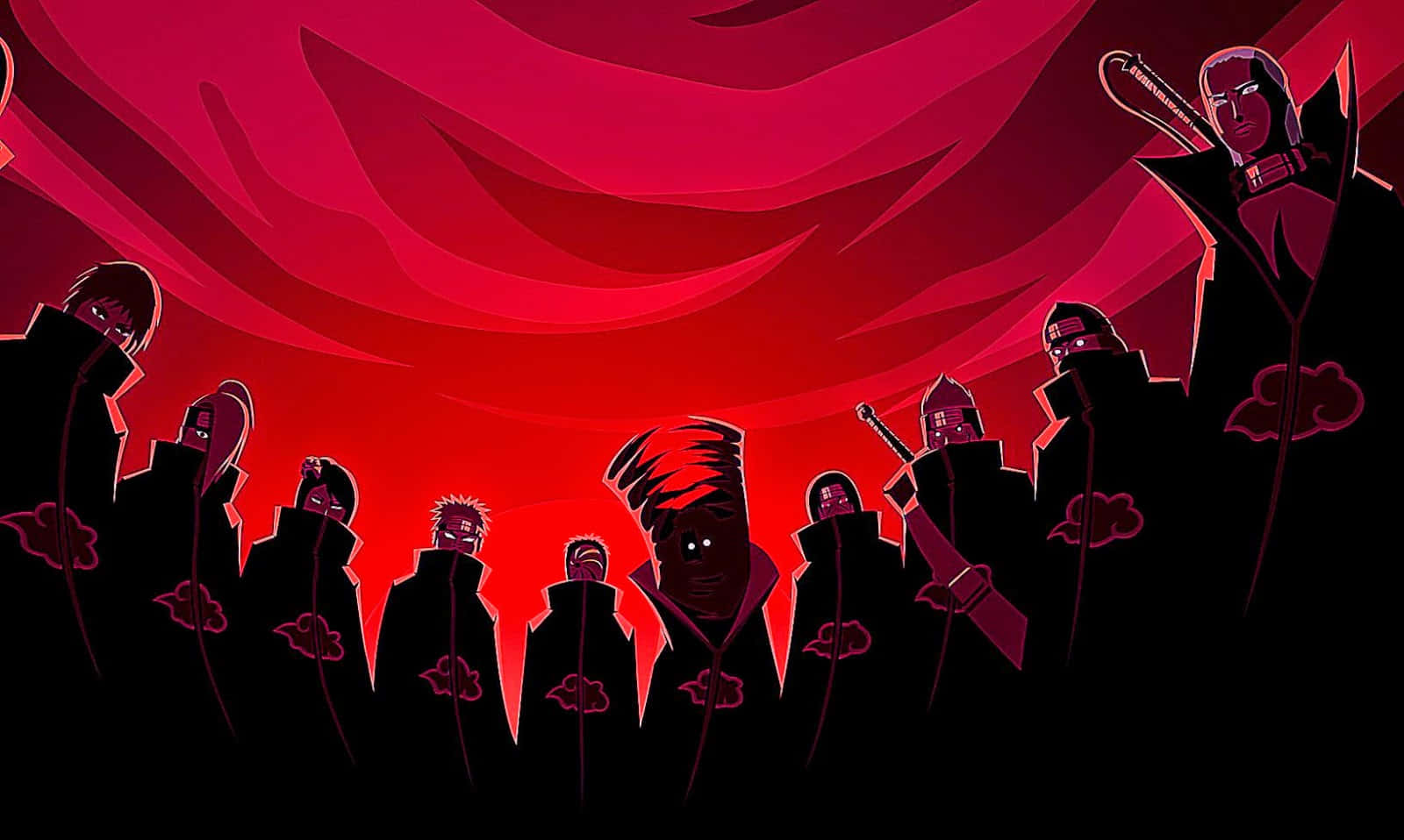 Members Of Akatsuki Aesthetic Red Sky Background