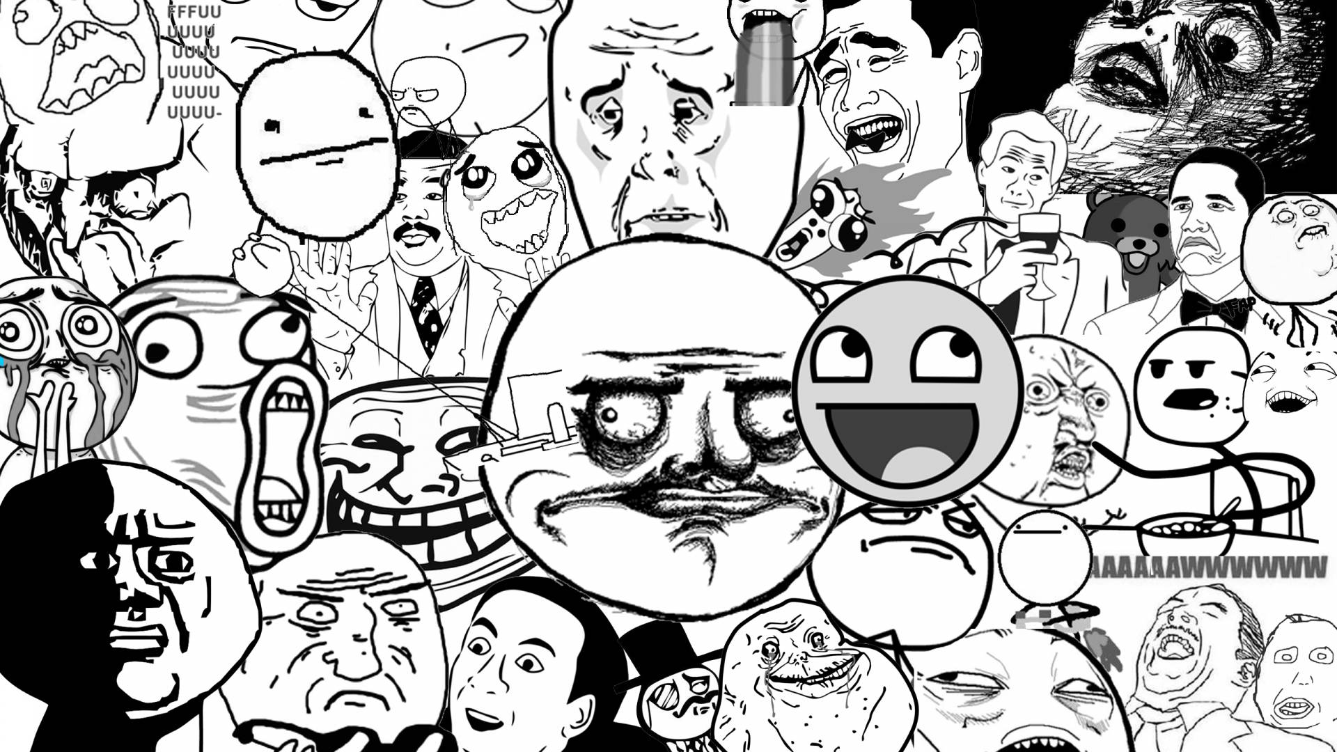 Meme Faces Black And White Background