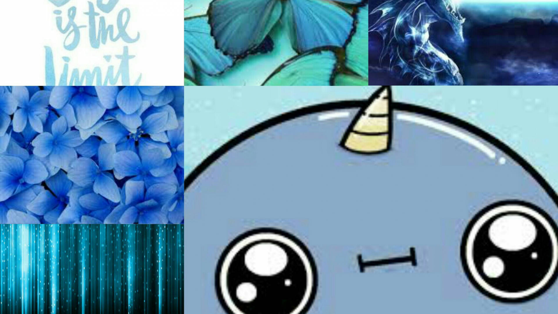 Meme Narwhal Blue Theme Background