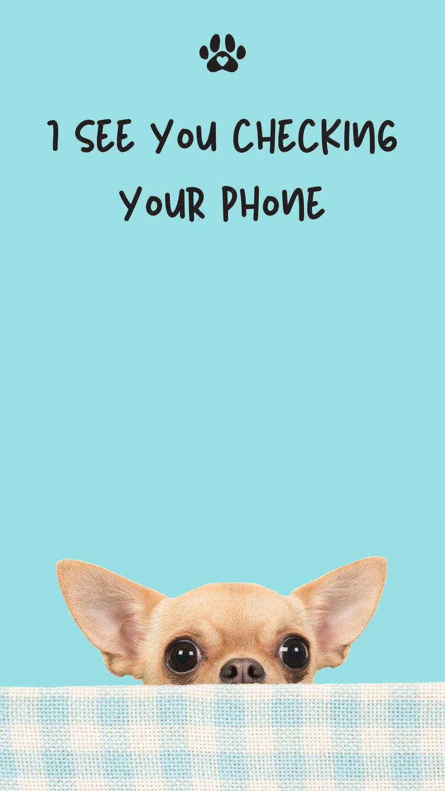 Meme Phone Chihuahua Light Blue Background