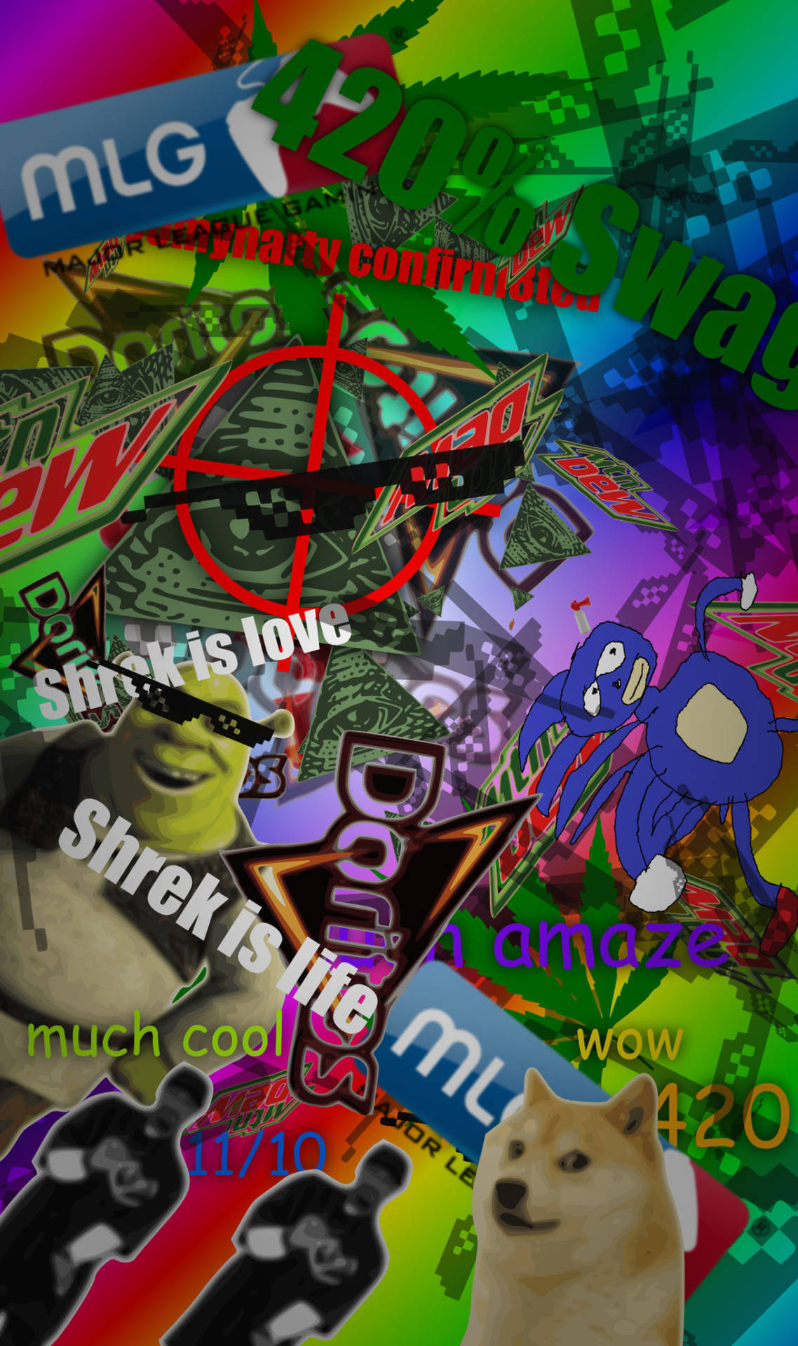 Meme Phone Colorful Collage Background