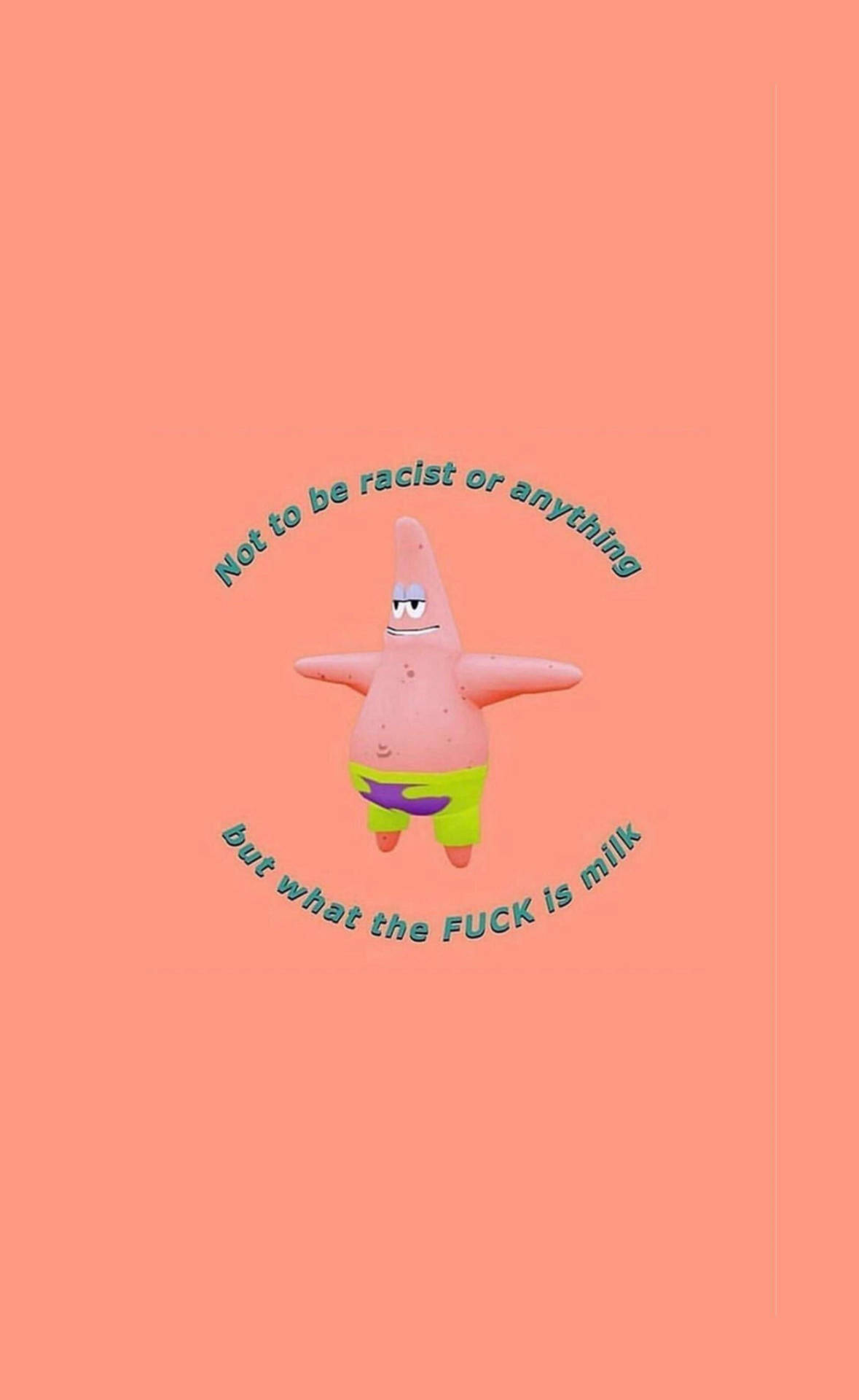 Meme Phone Patrick Star Peach Background