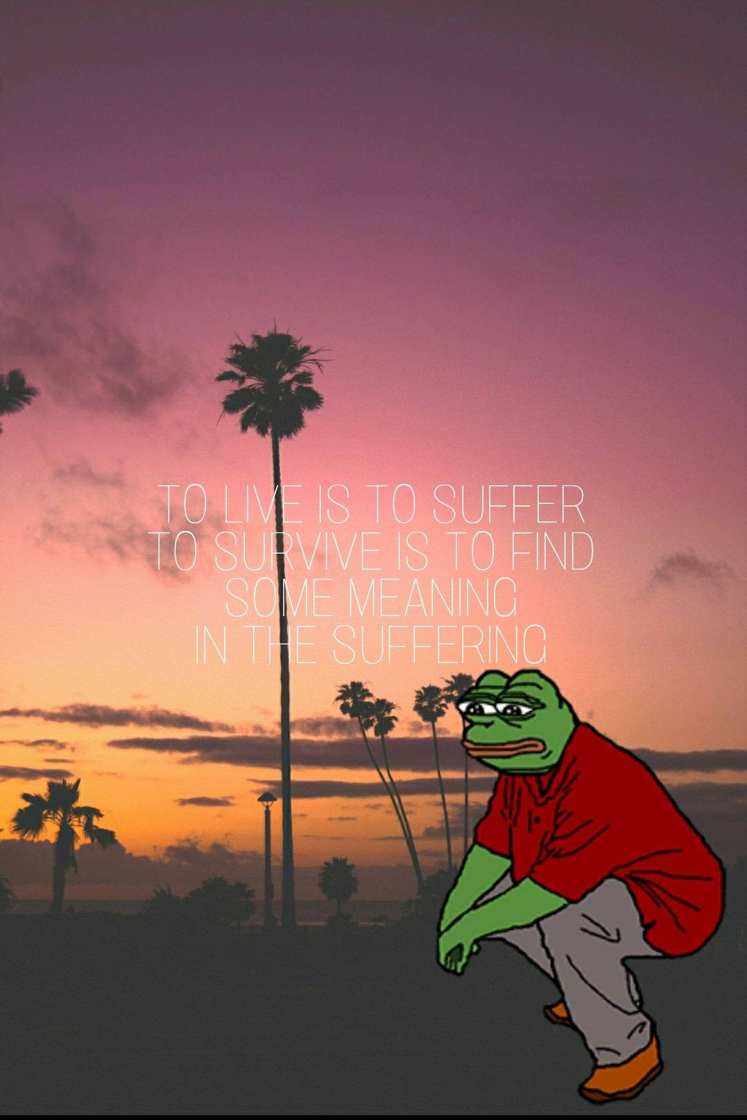 Meme Phone Pepe Frog Suffering Background