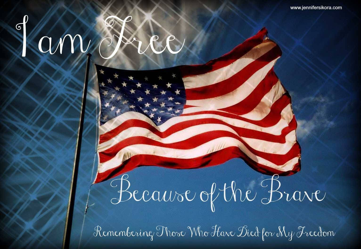 Memorial Day I Am Free Flag Background