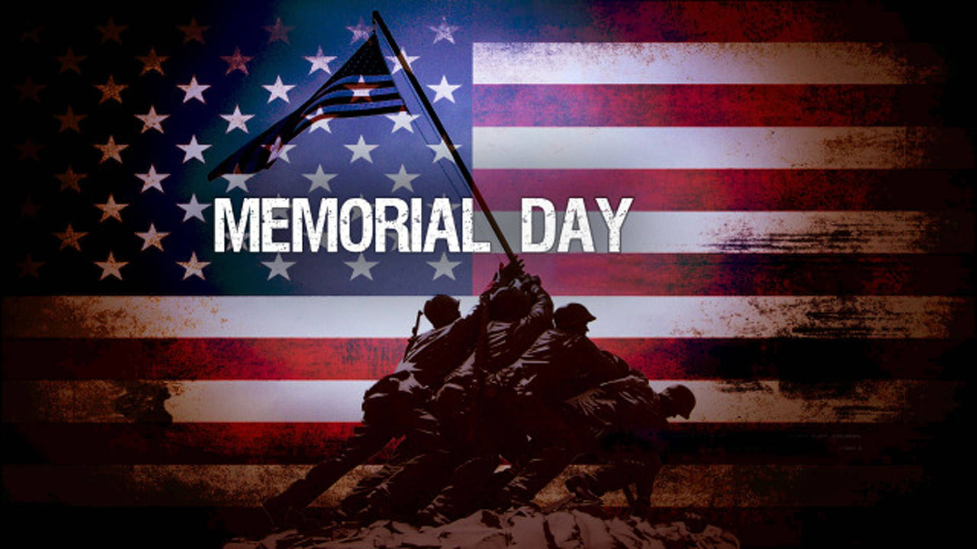 Memorial Day Soldiers On Flag Vintage Theme Background