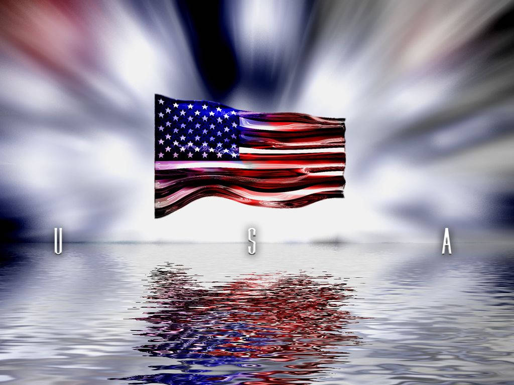 Memorial Day Usa Flag Above Water Background