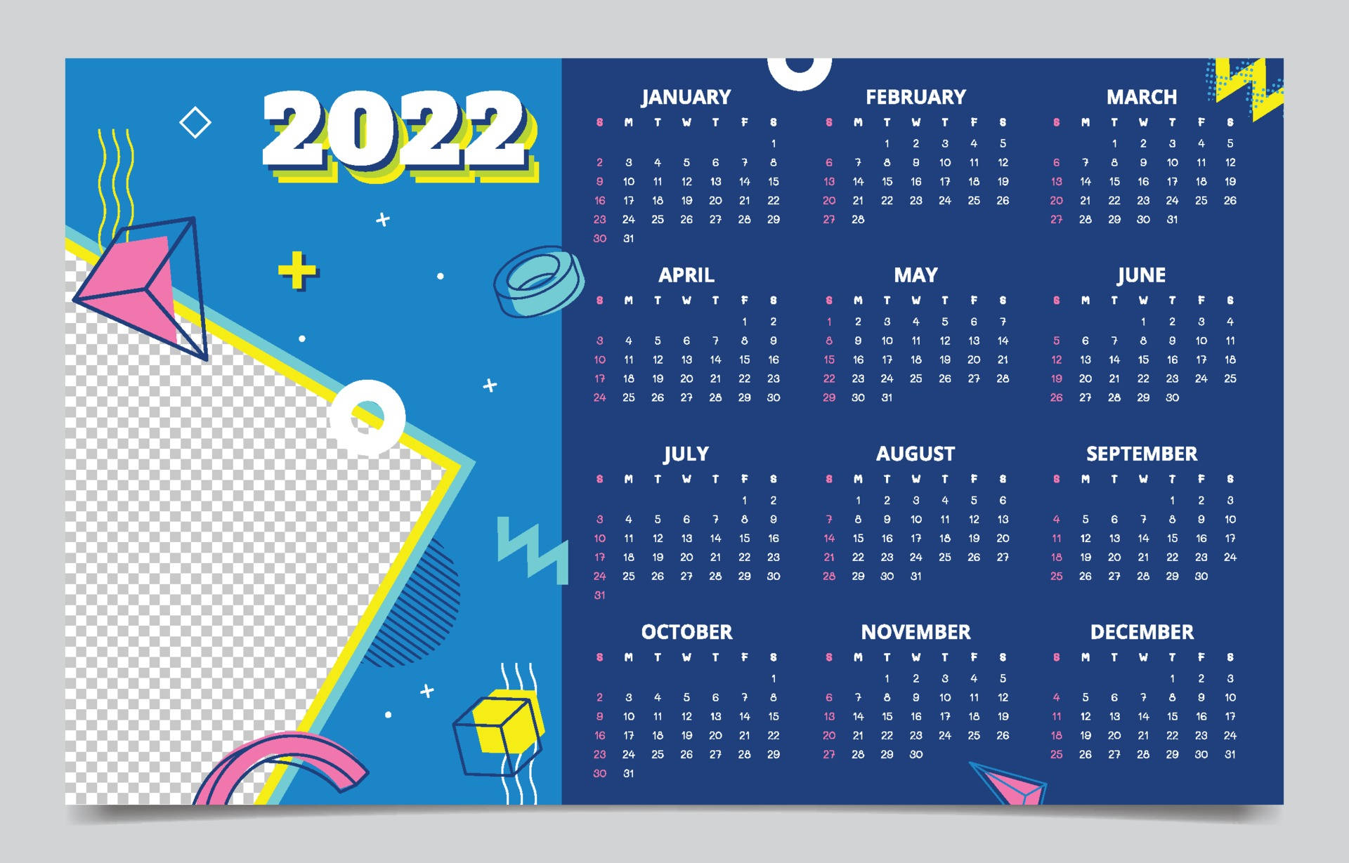 Memphis 2022 Calendar Background